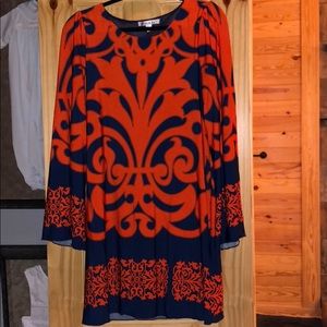 Orange and Navy dress. Auburn colors.